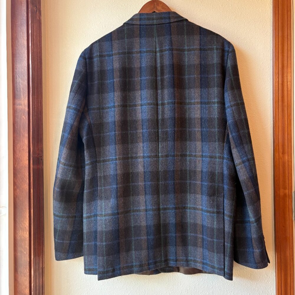 Lauren Ralph Lauren Brown Plaid 100% Wool Sport Coat Pockets Size 44L Old Money - Picture 5 of 10